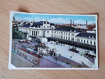 Barevná pohlednice nádraží Brno  - o1451
