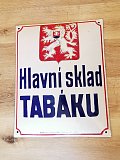 Smaltová cedule HLAVNÍ SKLAD TABÁKU - o1835